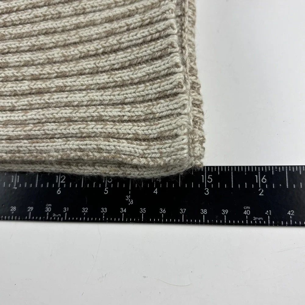 Christopher & Banks‎ Scarf Womens OS Tan Silk Angora Ribbed Knit Winter